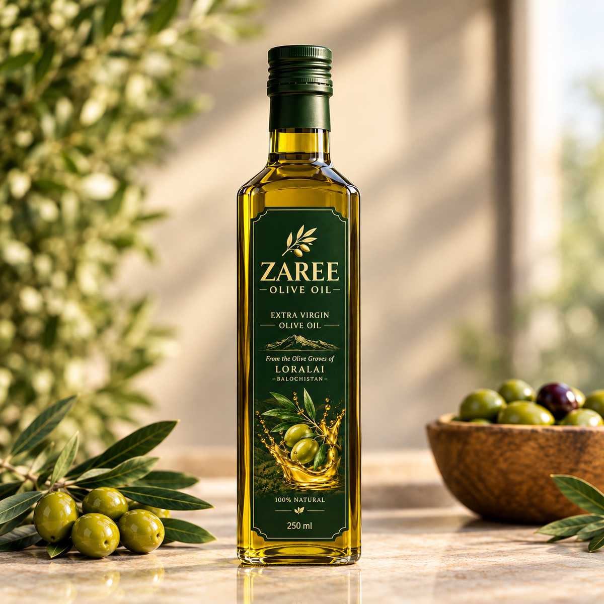 Zaree Extra Virgin Olive Oil 250ml | Loralai, Pakistan